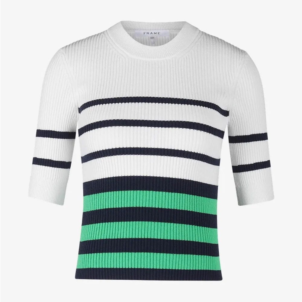 Frame Ribbed Stripe Sweater